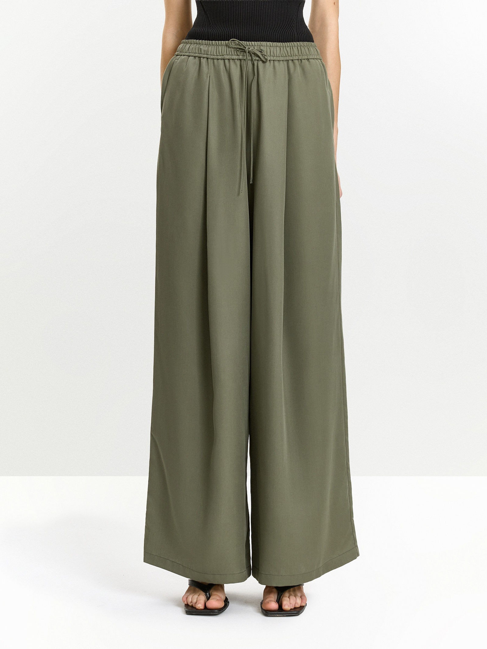 Брюки из 100% тенсела на резинке